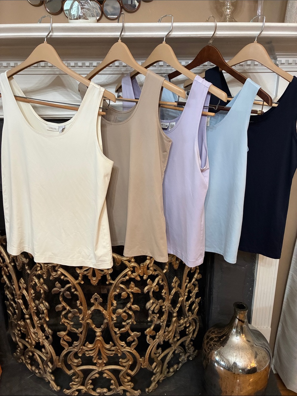 Chico's Scoop Neck Tank Tops — Cream, Taupe, Lavender, Light Blue, Navy
